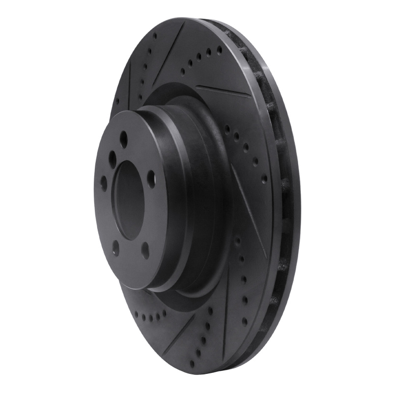 Land Rover Range Rover Brake Rotor (1) - Front Left - R1 Concepts - Drilled & Slotted - Black - `06-`12